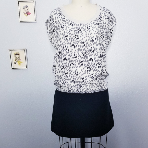 Theory Dresses & Skirts - Theory silk animal print drop waist mini dress size 8